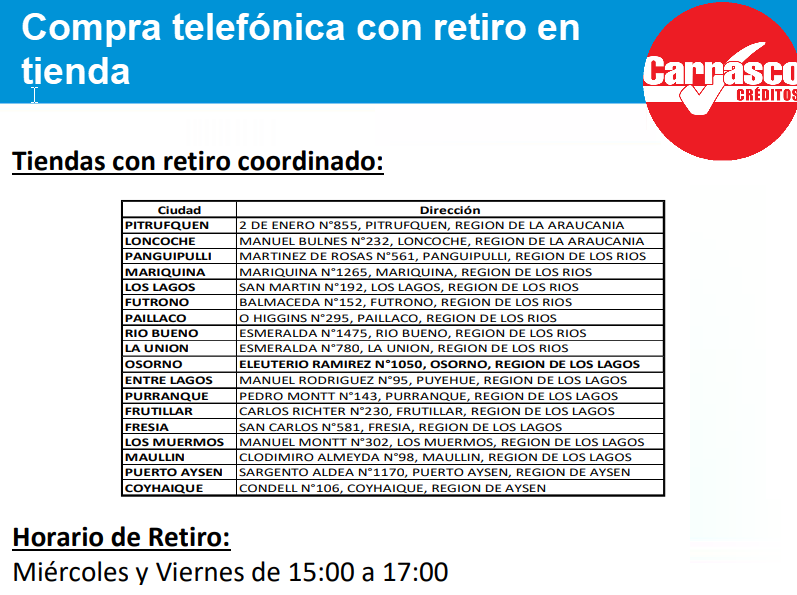 CCreditosCL's tweet photo. Compra telefónica con retiro en tienda!
Sí, porque nos preocupamos por ti y queremos darte el mejor servicio, te ofrecemos comprar de forma remota y poder retirar en nuestras tiendas. No dudes en contactarte con nosotros! https://t.co/rQvOPMDHvc