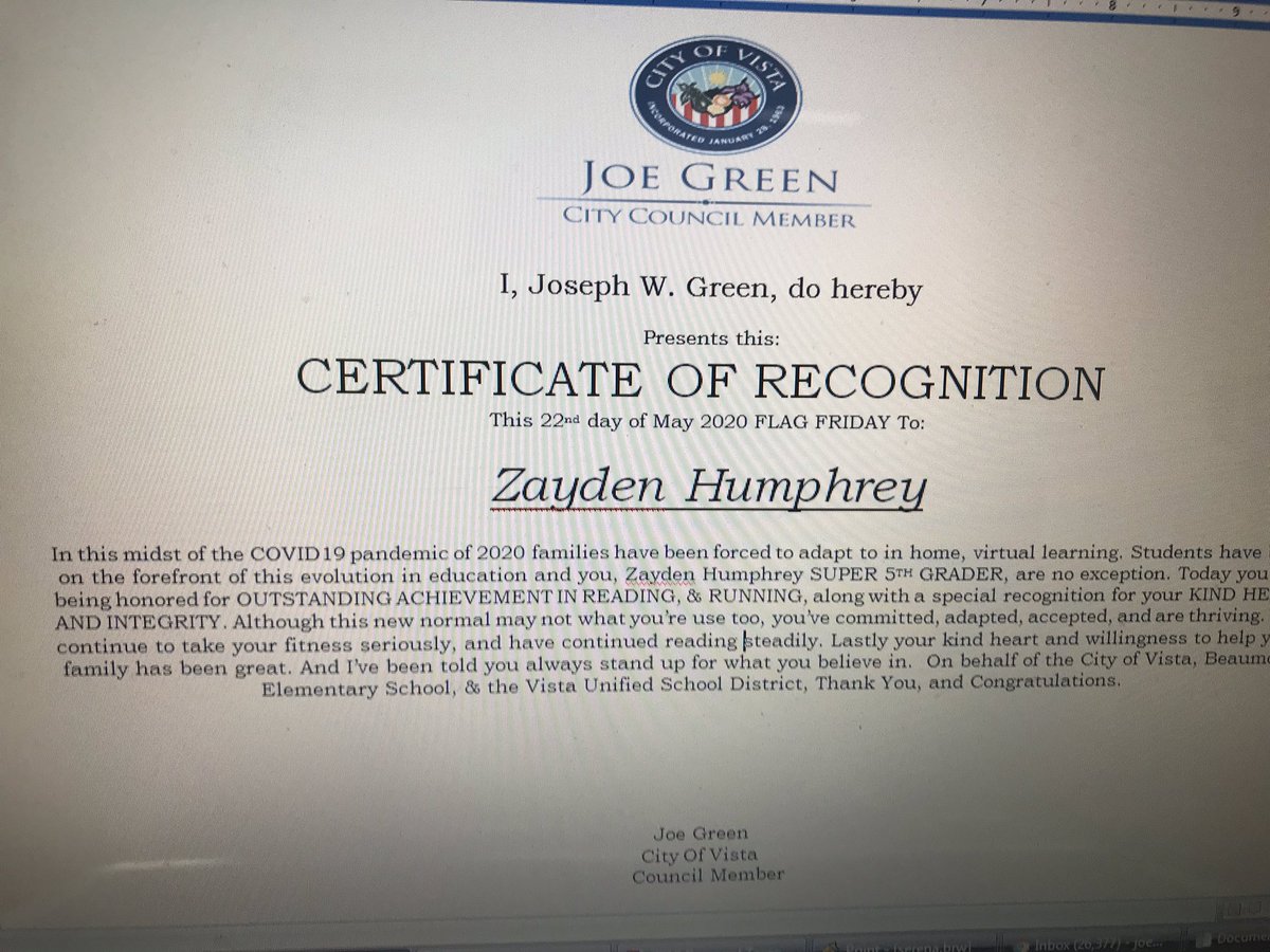 joegreen760's tweet photo. This morning flag Friday brought @mattdoyle171 @sochie_schmitz and I to @BeaumontBear student Zayden Humphrey!! Congrats to you sir and thank you for working so hard! #HonorStudents #WAVE #OneTeamOneDream #PTA4Kids https://t.co/w1Qzc6TKYQ
