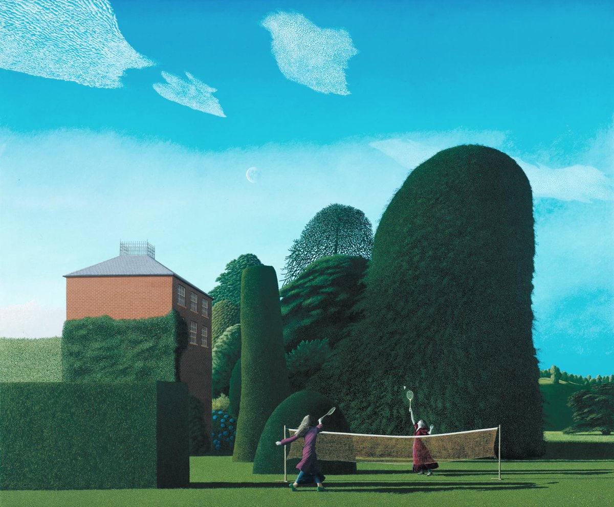 Tate's tweet image. #TateWeather's looking forward to a long, hopefully sunny, weekend!

🏸 David Inshaw, The Badminton Game 1972–3. bit.ly/2Z5g2id