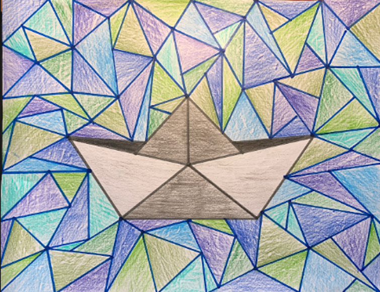 MsFenneuffMHS's tweet photo. Shout out to my amazing #geometry students - check out their Triangle Art projects #remotelearning #mathart 

https://t.co/C4IQFW6gfH https://t.co/PNTdZDW2bt