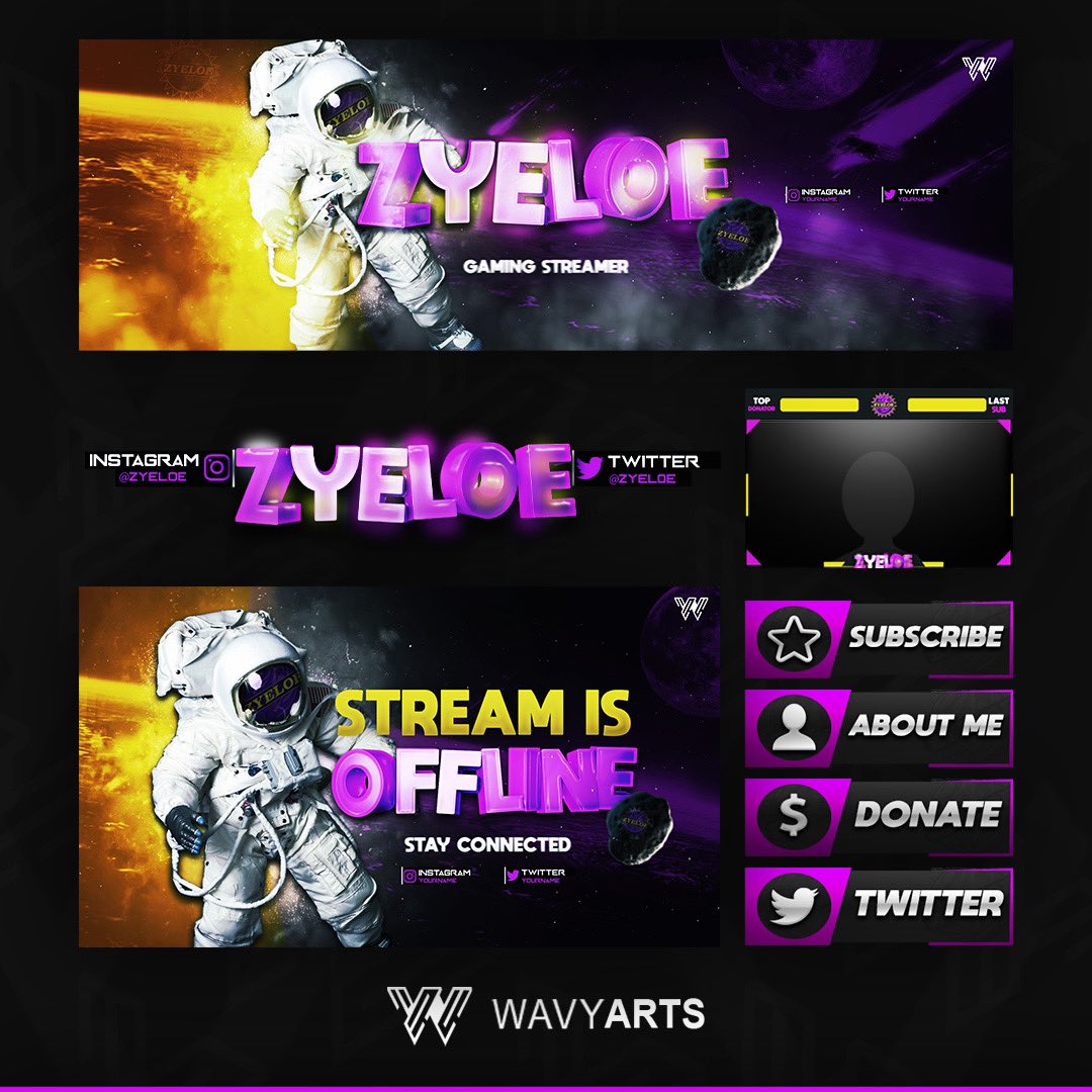 WavyArtsDesign's tweet photo. Custom static Twitch design for streamer Zyeloe✅
Take your stream design out of this world 🌎
————————————————-
#weexotiic #teamexotiic #twitchgfx #header #twitchpanels #GraphicDesign https://t.co/LZuyMd1cGt