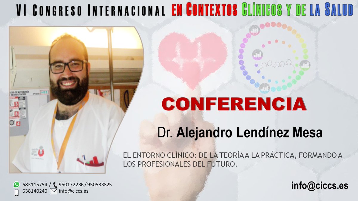 formsoci_ccss's tweet photo. 📢A continuación en Streaming ‼️ de 18:30 a 19:30h.

👨‍💻CONFERENCIA #VICICCS: Dr. Alejandro Lendínez Mesa @alendmes

EL #ENTORNO #CLÍNICO: DE LA TEORÍA A LA PRÁCTICA, #FORMANDO A LOS #PROFESIONALES DEL #FUTURO

Accede y  participa de forma #online: https://t.co/bN2ZvUZhlk https://t.co/OFQWEYgqwC