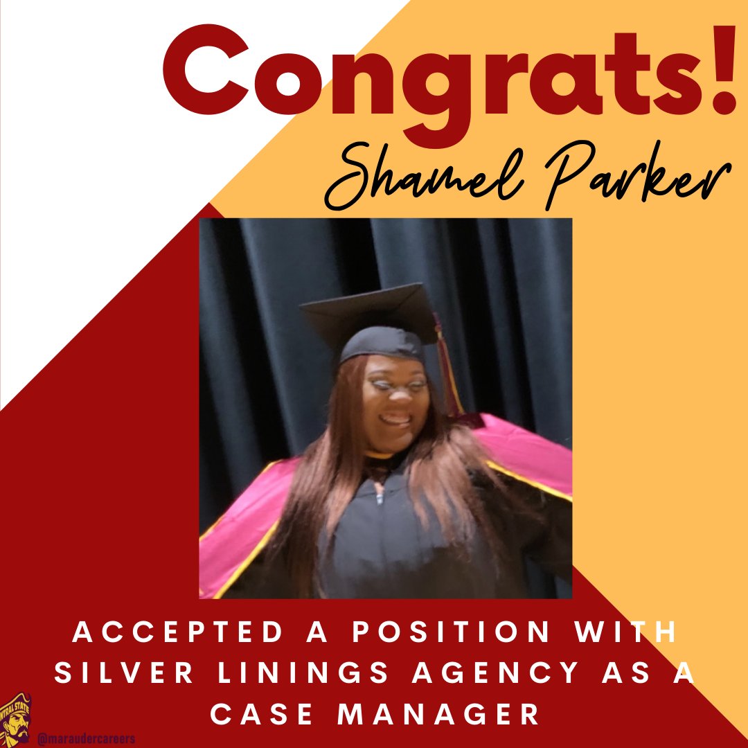 MarauderCCED's tweet photo. Congratulations, Shamel! She is May 2020 Graduate and has secured her post graduation employment!

We are proud of you!

@SeniorsCSU20 https://t.co/cUM296h4lS