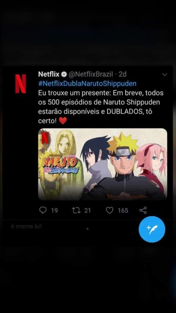 Naruto Shippuden - Fãs da série pedem que a Netflix Brasil