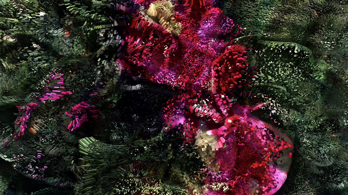 So exciting generative artwork research going in the studio; Realtime AI Data Paintings studies using NatureGAN as an input.