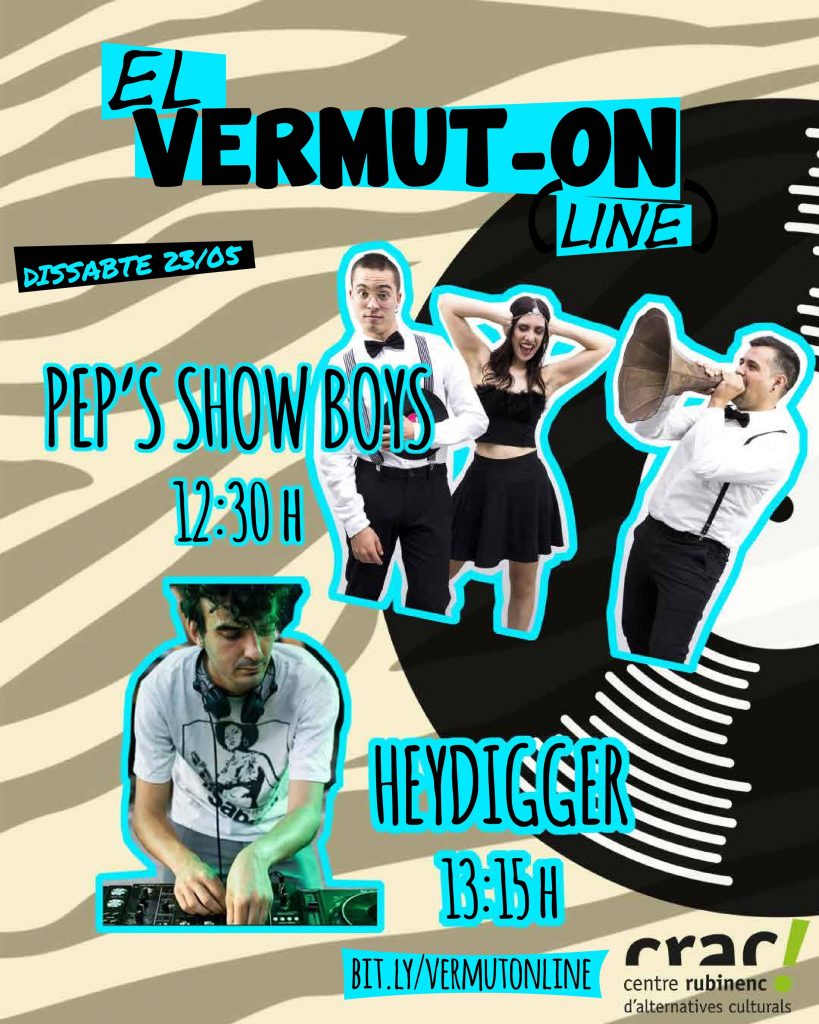 🎤 #CULTURA de #rubicity! Demà dissabte a les 12:30 h, tenim cita amb el vermut musical online de <a href="/CRACRubi/">CRAC Rubí</a>. Serà amb <a href="/pepsshowboys/">Peps Show boys</a> i Hey Digger! No t'ho perdis i col·labora amb la taquilla inversa. Aquí t'ho expliquem: ow.ly/B1vp50zLFa9 🎧🎼