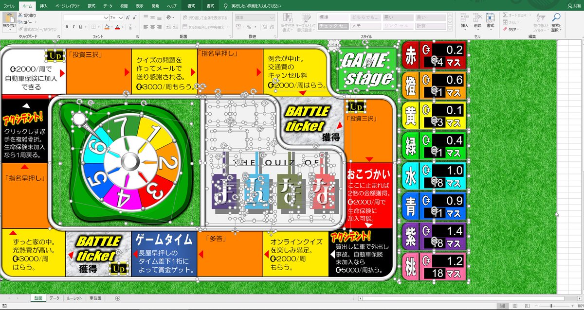 てれすな 和歌山で楽しくサークル活動中 Sur Twitter Microsoft Excel と Powerpointさえあれば 何でもできる 頑張れば人生ゲーム風ボードゲームだって作れる オートシェイプでマスもでルーレットも作れる マクロでルーレットも回せる これがこのソフト てれすな 和歌山で楽しくサークル活動中 Sur Twitter Microsoft Excel と Powerpointさえあれば 何でもできる 頑張れば人生ゲーム風ボードゲームだって作れる オートシェイプでマスもでルーレットも作れる マクロでルーレットも回せる これがこのソフト
