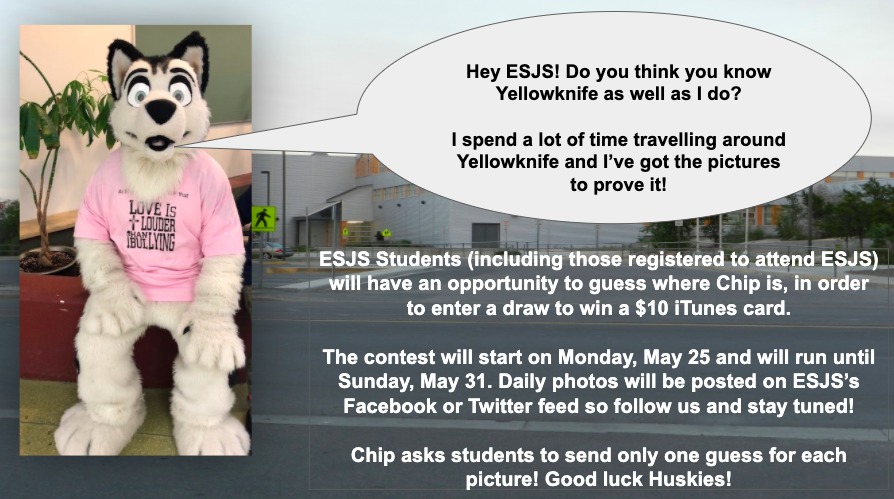 ESJS_Yk's tweet photo. Hey @ESJS_Yk family, Chip will be offering a new contest for all ESJS students starting Monday @ 12 noon on our Facebook page https://t.co/tBGhAj5ntd. Please check out the details below! #GoHuskies #AllezHuskies #ycsfutureforward https://t.co/0JseUIMx2T
