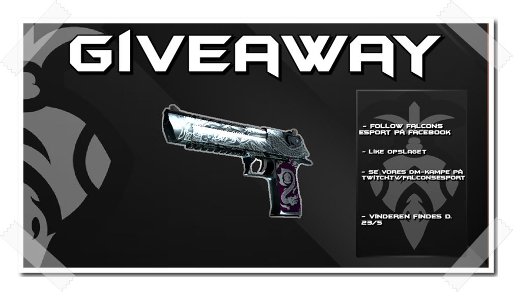 FalconsEsportGG's tweet photo. I morgen spiller @FalconsEsportGG DM i CS:GO 🇩🇰
Derfor kan DU være med i lodtrækningen om et Kumicho Dragon skin til din Deagle 💥
Retweet og kommentér - og se med i morgen kl. 10.00, på https://t.co/KekT64W47C 📺 https://t.co/DdWcpFicL3