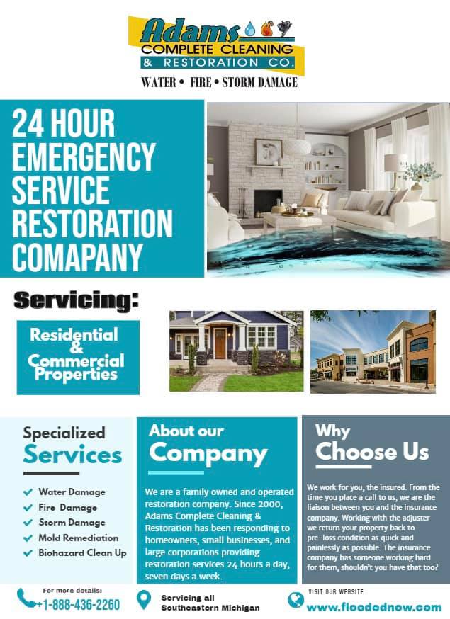 Adamsfloodednow's tweet photo. We are a Full-Service Restoration Company! Is your home or facility experiencing an emergency?

During times of chaos and despair our family will be right by your side. From the first initial call to the final nail we can help.

📍Servicing all southeastern Michigan https://t.co/QN7azLOjED