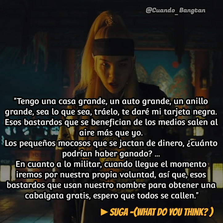 Cuando_Bangtan's tweet photo. "..En cuanto a lo militar, cuando llegue el momento iremos por nuestra propia voluntad.."

👊🔥
► What do you think? ♫

#AGUSTD2

#YOONGICULT https://t.co/GqXJ6aBtCd