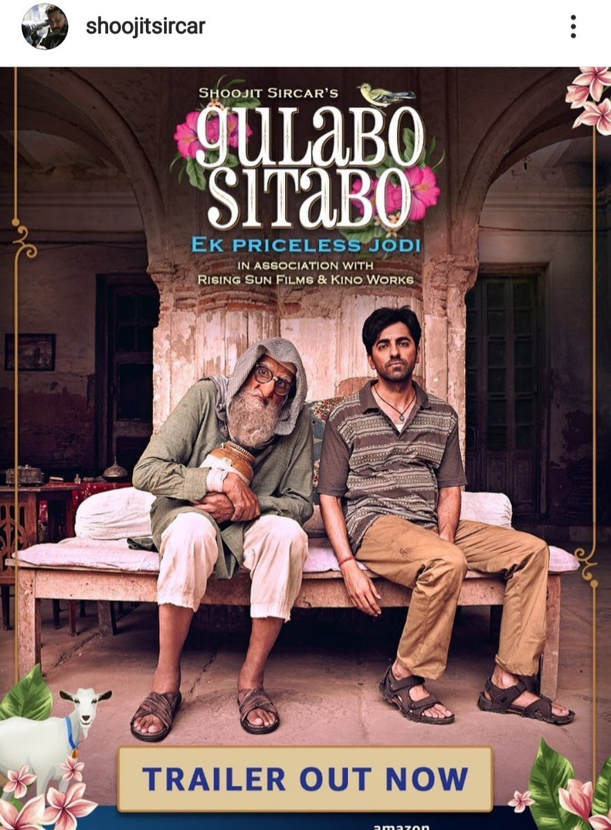 priyankasp89's tweet photo. @SrBachchan n @ayushmannk sir really happy about ur  #GulaboSitaboTrailer.THANK U ❤️ @ShoojitSircar sir LOVE to wtch Ur simple, real stories i was waiting for your new film n here it is. bt Is lockdown ki sabse buri bat hai ki I am not able to see my favorite stars  on big screen https://t.co/1yywDaylYB