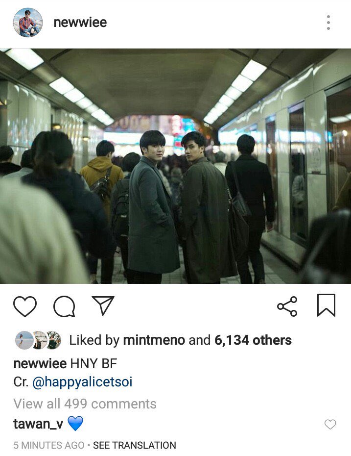 ending this thread w/ thistaynew posted these photos from japan during New Year'sthis is when the iconic HNY_BF was born. I rmr everyone losing their shit when new posted and tay replied w/ blue heart. It even trended ww and made it to the news so BF means ?