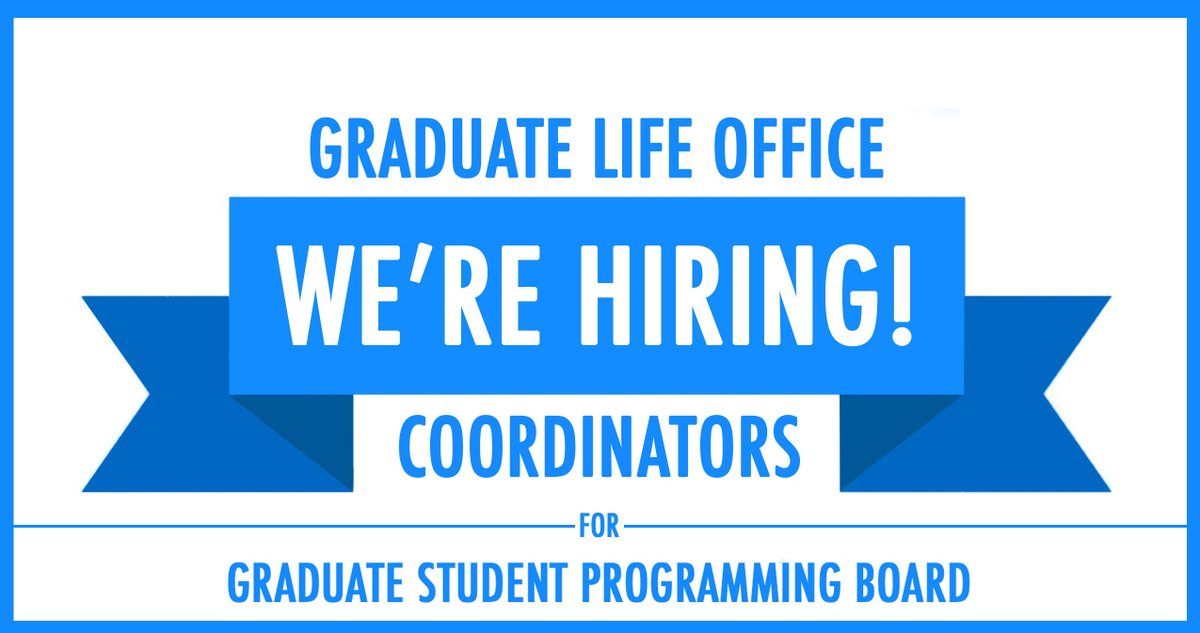 We're hiring a Graduate Student Programming Board Coordinator.  Deadline to apply Tuesday 5/26 9am
.
Position Description: bit.ly/GSPBCoordinato…
Apply at: bit.ly/gspbapp2020