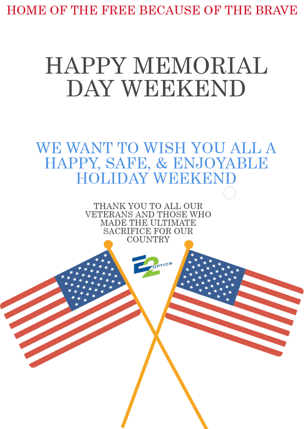 E2_Optics's tweet photo. May we remember and honor all who have served. Thank you!
#Heroes #MemorialDay #Homeofthe #Brave #E2Optics https://t.co/EXPGUI9vLo