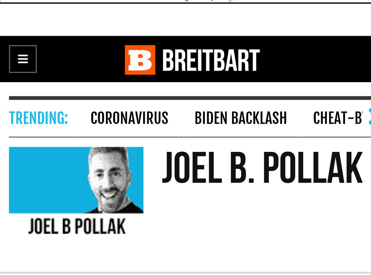 Andrew Breitbart is no longer alive. Those he hired quit long ago. Now,  #Blue writers like  @joelpollak parade as  #RightWing reporters, during the Trump era. He must make a ton of cash too, judging by his tremendous output... 4 articles a day!!!?!!