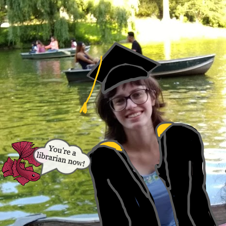 BXVLibrary's tweet photo. Two of our very own are part of the #Classof2020: Sienna C. and Gina E.! Sienna has just graduated from @UrsulineNR Gina's just finished her MLIS at @prattischool. Congratulations to both of them! I hope I'll get to see them at the library again soon! -Filet #FiletFriday https://t.co/xiTvdPI3Ui