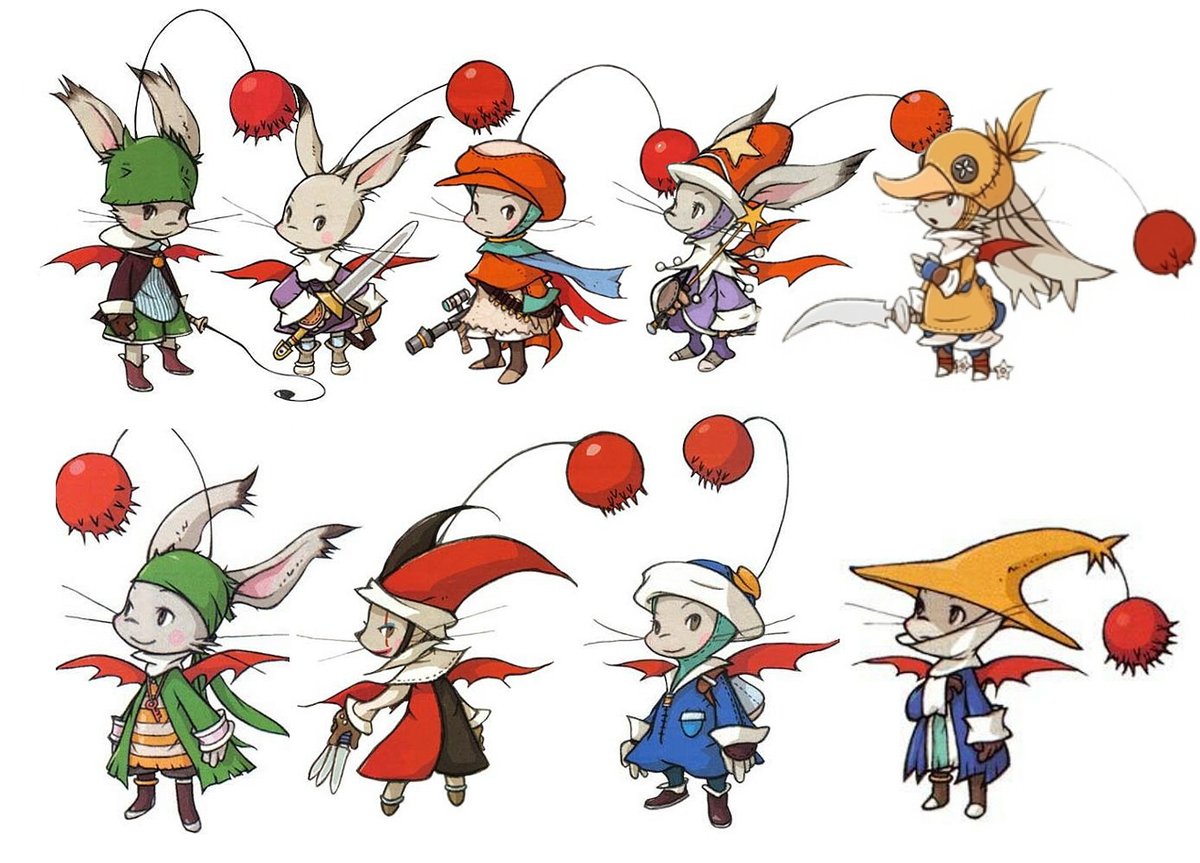 Ok while the OG FFT has absolutely beautiful art, I still prefer FFTA's art a bit more because of the more whimsical quality it has and the introduction of races other than humans, especially the moogles and vieras. Look at these cuties