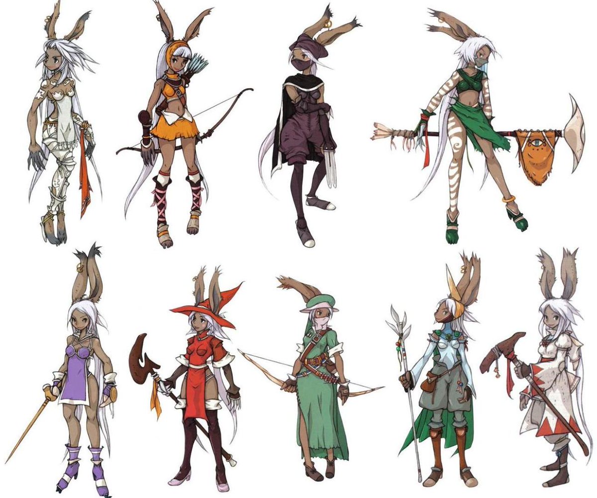 Ok while the OG FFT has absolutely beautiful art, I still prefer FFTA's art a bit more because of the more whimsical quality it has and the introduction of races other than humans, especially the moogles and vieras. Look at these cuties