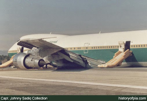 On 4 February 1986 a PIA flight PK-300 on Boeing 747 AP-AYW from Karachi to Islamabad with 247 passengers and 17 crew on board made a belly landing at Islamabad Airport. It is considered as one of the stupid acts of the Pilots. The Captain forgot to lower the landing gear.