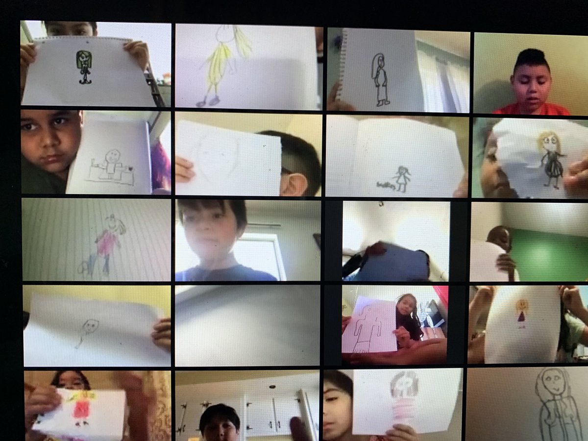 Draw your principal! 60 second sketch challenge Zoom call with Richman’s 3rd graders! @hye_cindy @RichmanFSD
