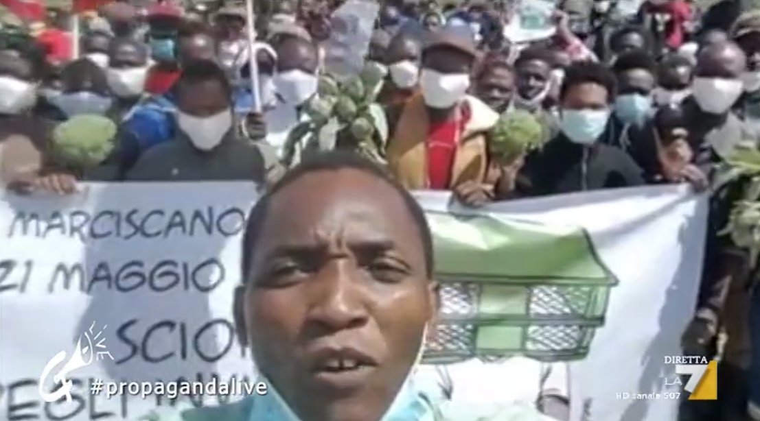 welikeduel's tweet image. Cathy La Torre, Aboubakar Soumahoro e lo sciopero dei braccianti del 21 maggio contro il decreto rilancio, a cui hanno aderito anche i consumatori

#propagandalive @catlatorre @aboubakar_soum