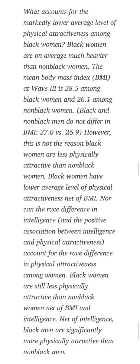 In 2011, Satoshi Kanazawa wrote in Psychology Today, a respected publication: "The race difference in the level of testosterone can therefore potentially explain why black women are less physically attractive than women of other races….” Full quote attchd. The misogynoir 3/11