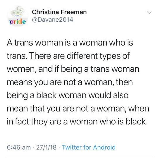 2nd, it reveals that on some level, these racists apparently believe that Black women are indeed some kind of asterisked, non-woman women, per the attached.2. ILLOGICAL. Comparing transgender males to Black women is also illogical. These are males. A biological fact. 9/11