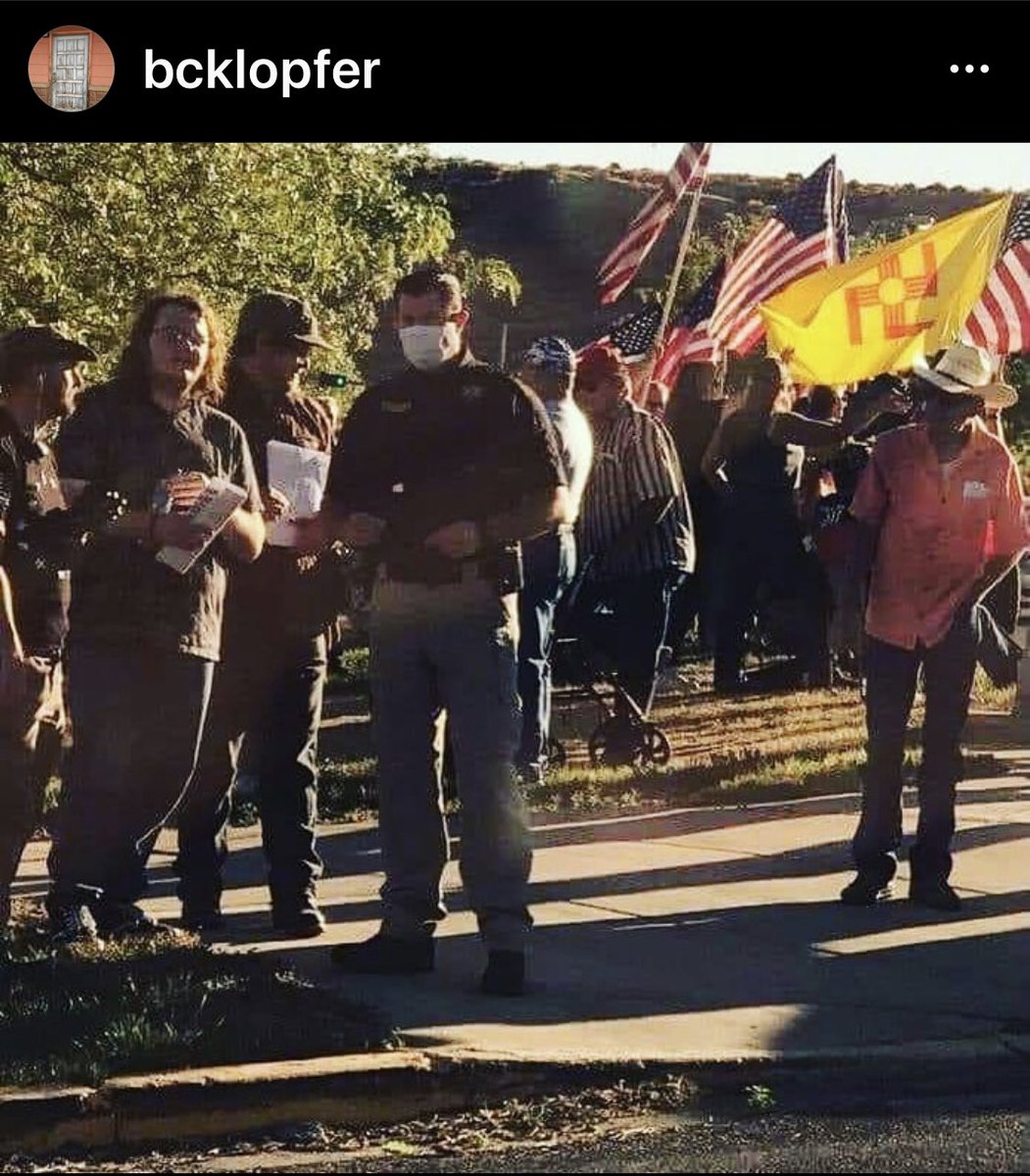 Sorry for the misspellings. I just finished a run and found all these hateful images on my phone. The cop (the only one wearing a mask) in this picture is San Juan County Sheriff Shane Farrari.