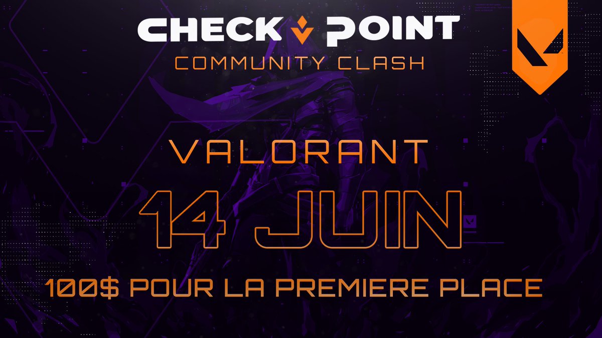 CheckPointQc's tweet photo. Vous aimeriez participer à un tournoi de Valorant avec votre streamer québécois préféré? Il y a 100$ à gagner, ne manquez pas votre chance!

P.S: Les streamers seront contactés en privé pour plus de détails. Faites nous des suggestions en commentaires! https://t.co/DZ01pwA6t3