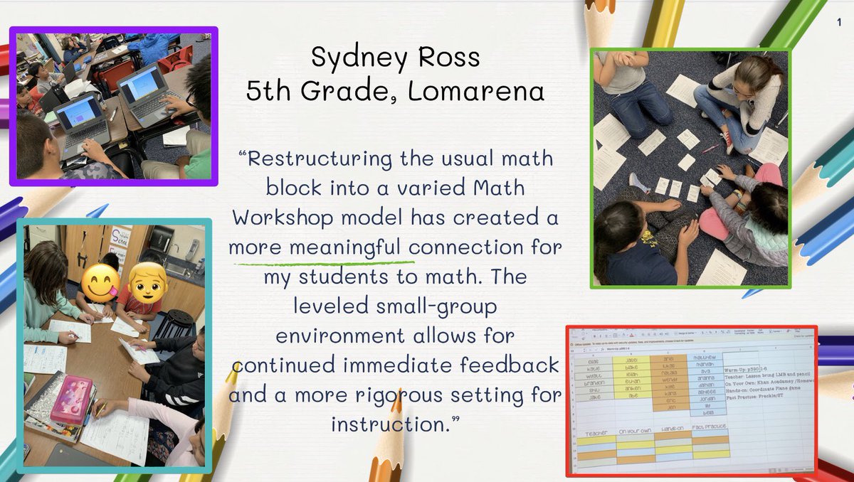 Shout out to Sydney Ross, Math Fellow extraordinaire! Thank you for your commitment to meaningful math and a workshop model. I know @CoachMrsCiaccio thinks the world of you and was so grateful to have you as her fellow this year! You are a rockstar! #SVUSDlovesmath @sydneyross