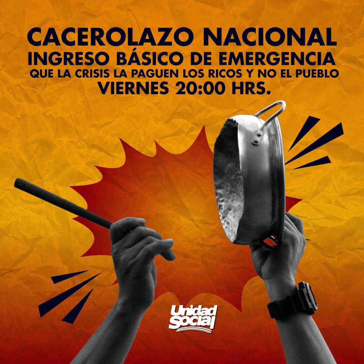caluzca's tweet photo. 🚨 HOY, 20:00 horas, Cacerolazo Nacional en contra de la miseria, el contagio y el hambre.🥄🥁
#ANEF #Cacerolazo #Covid19 #Hambre #LaVidaPrimero #FEDASAP https://t.co/4yEoY3aKDM