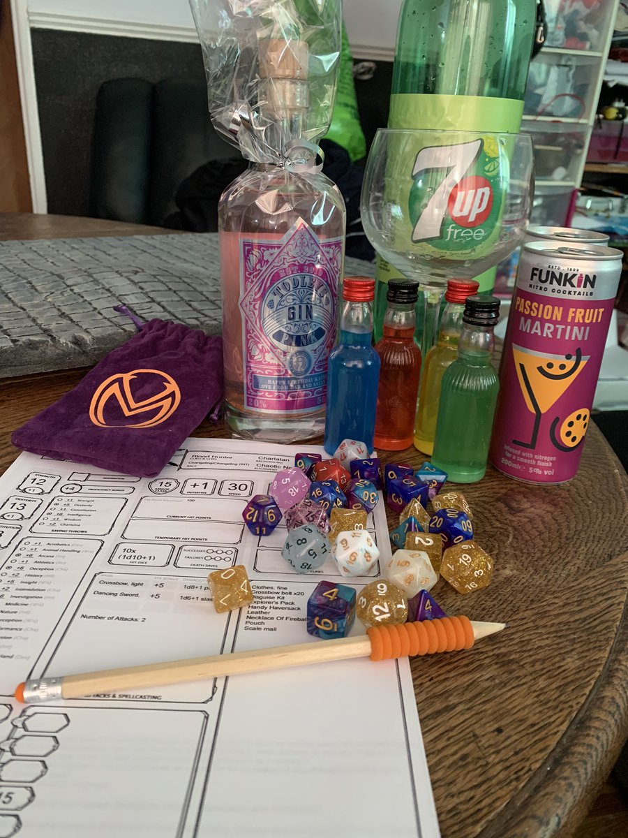 FaithLehaine's tweet photo. Shouldโve been getting a new tattoo today for my bday then meeting the cast of #CriticalRole next week but Corona happened. #DrunkDND to celebrate it instead. ๐๐๐คฃ@CriticalRole @matthewmercer @LauraBaileyVO @WillingBlam @VoiceOfOBrien @TheVulcanSalute @samriegel @Marisha_Ray https://t.co/x0dK8nQxtM