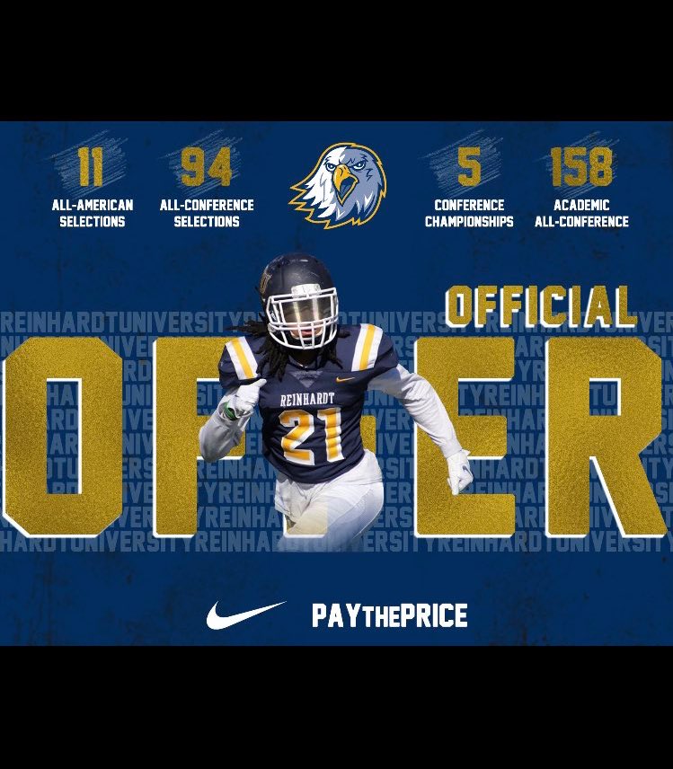 JDfbRecruits's tweet photo. C/o 21 DB Cade Walters has received his 1st offer from @ReinhardtFB.
#PipeLine | #RecruitJD
@CadeWalters1 @CoachJones_25 @RecruitGeorgia @BVEvery https://t.co/gKqn6GCZzB