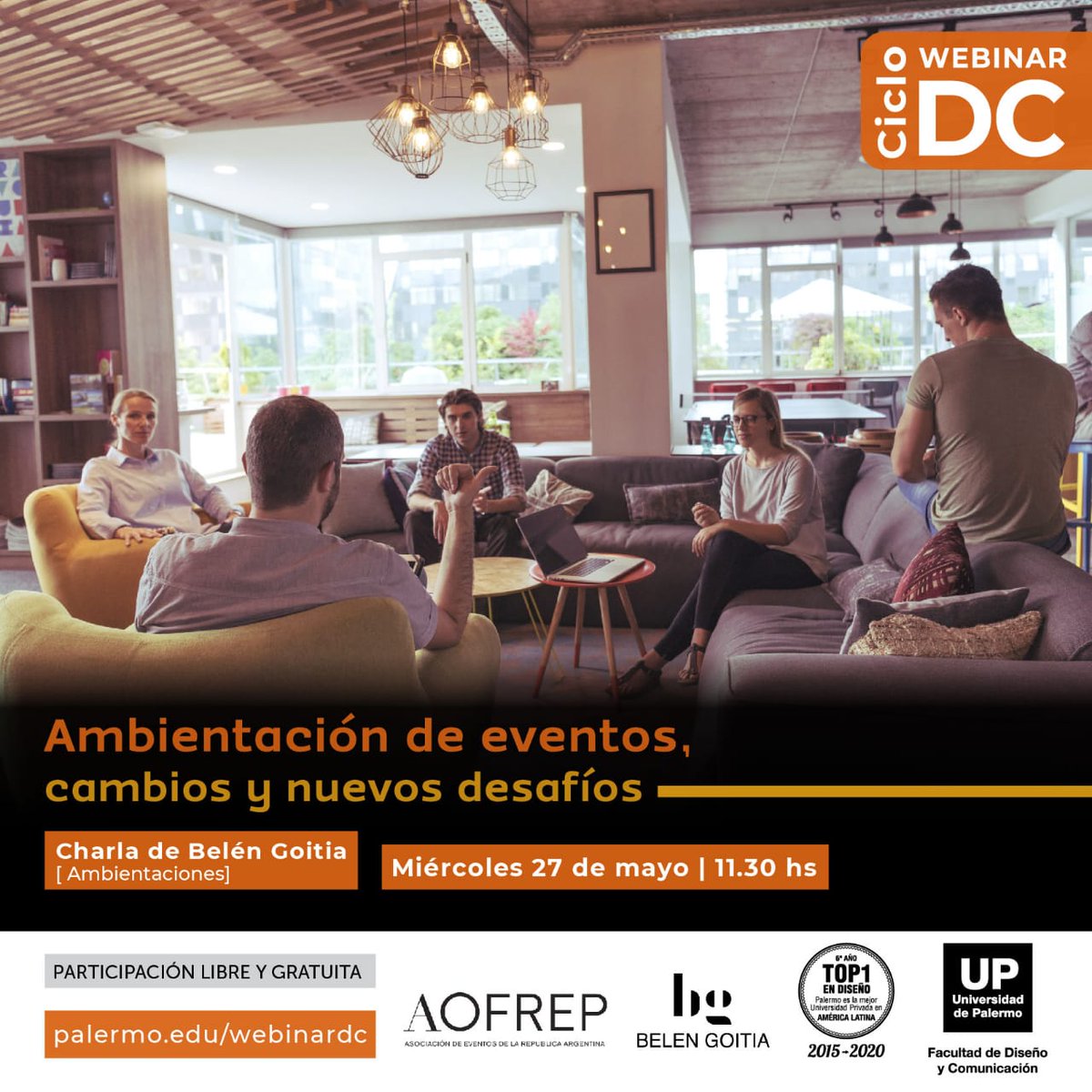 AOFREP's tweet photo. Te invitamos a la videoconferencia a cargo de nuestra socia Belén Goitia (amplia trayectoria en el rubro Ambientación) organizada en conjunto con @udepalermo .
Miércoles 27 de Mayo 11:30 hs. Libre y gratuita con inscripción previa en https://t.co/QLfieaJzES
#Aofrep #BuenViernes https://t.co/0RNQO13o1z