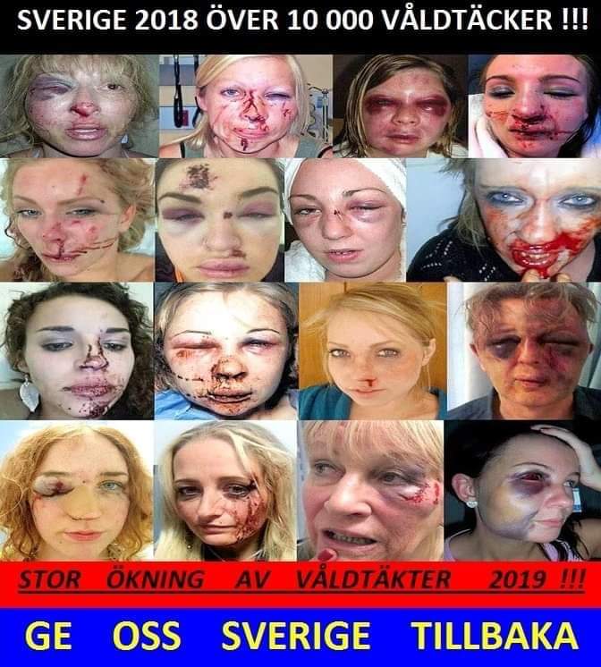 roemerwolf's tweet photo. @GrootKo @Hatseflatssie @FrontNieuws In 2018 alleen, meer dan 10.000 (geregistreerde) verkrachtingen in Zweden.......Zweden is kapot, met dank aan de linkse feministische deug-Gutmenschen regering. Arme vrouwen, familie, arm Zweden. #NOWAY #antiopenborders #defendeurope #antilinks #antisocialist https://t.co/P3Jx0XdhQi