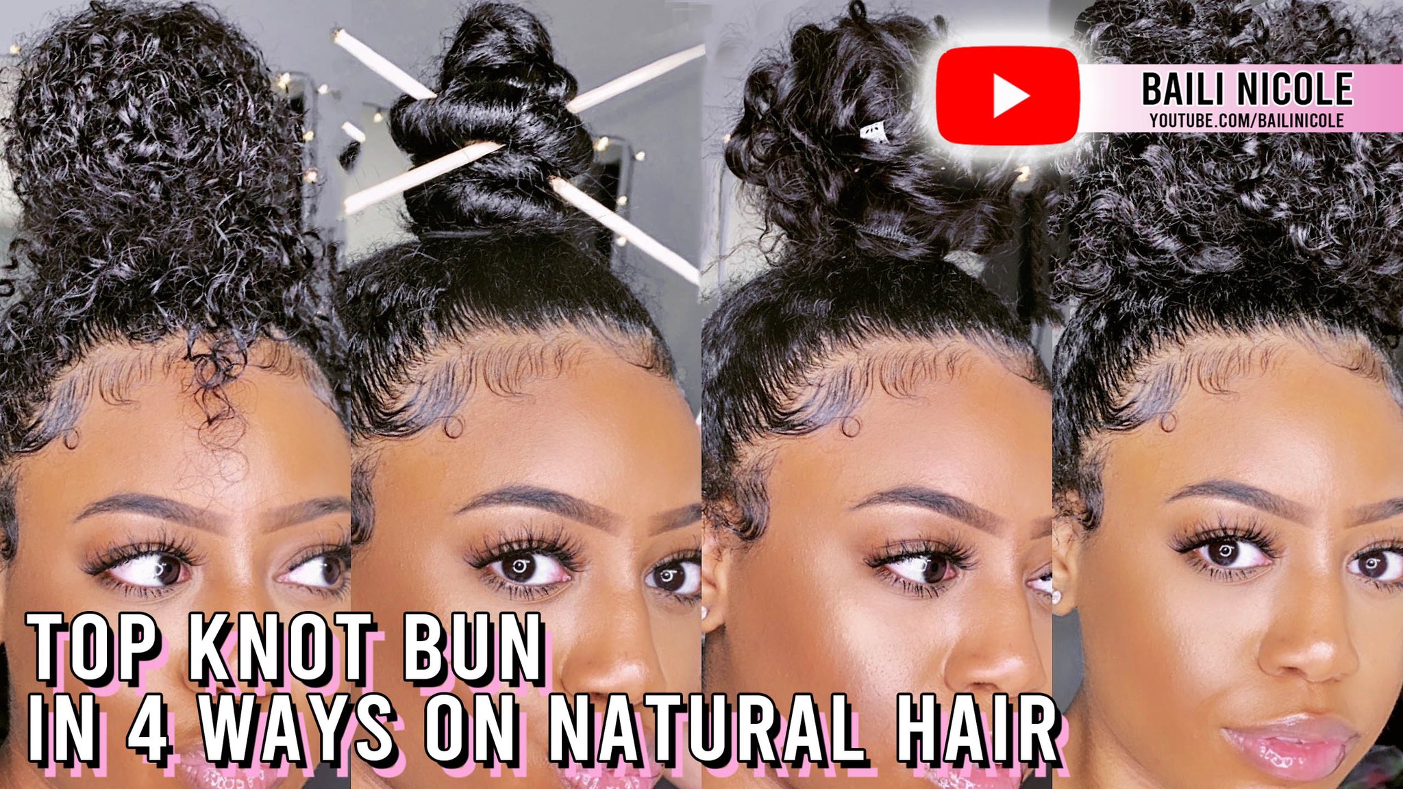 bae-lee on "TOP KNOT BUN IN 4 WAYS ON NATURAL HAIR EXTENSIONS | CURLY, NINJA, &amp; WAVY HIGH BUN | Baili https://t.co/N9IuFqT28o https://t.co/YEJSyB5WkN" / Twitter