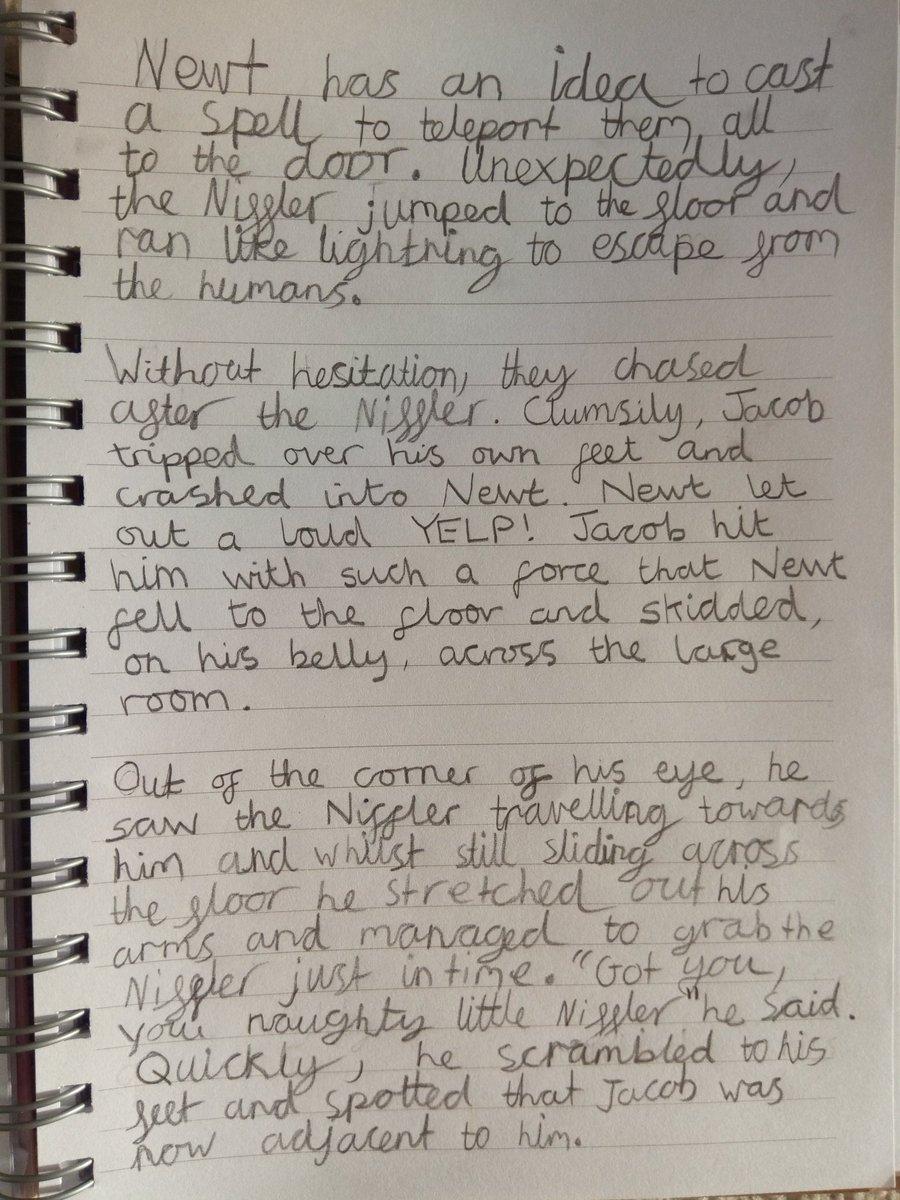 astro1978cleo's tweet photo. @barwellacademy Annabel has worked hard on her story ending for the English lesson about "Fantastic Beasts and where to find them" ❤️ https://t.co/qzxK4EEK4j