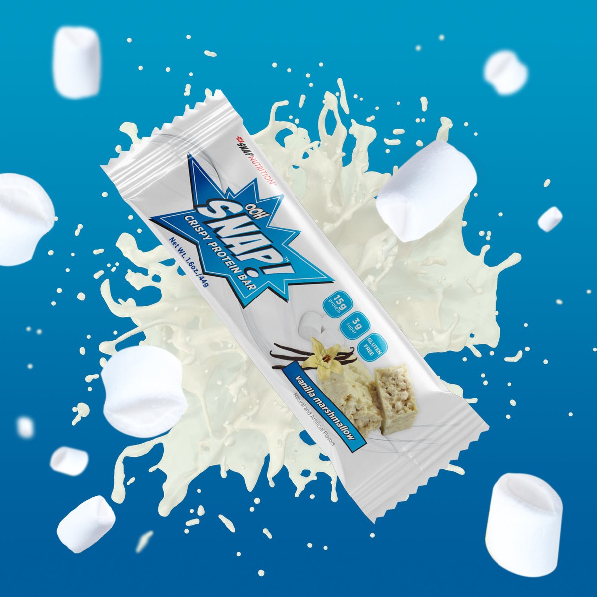 Snap_Nutrition's tweet photo. Fuel your day with a light snack. Take a bite of our Vanilla Marshmallow Ooh Snap! Crispy Protein Bars. It has a real crispy texture with a creamy vanilla coating. 
.
.
#fitness #fit #bodybuilding #healthy #fitspo #snack #proteinbar #proteinbreakfast #goodvibes https://t.co/5yw5S1K410
