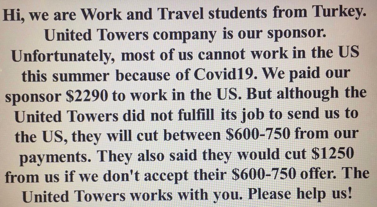 BZhemingway's tweet photo. #UnitedTowers
@cieestudyabroad
@ciee_news
@CIEEWorkTravel @USStateDepartm1 
#WorkandTravel Help us ! https://t.co/JAE7U1Kmbd