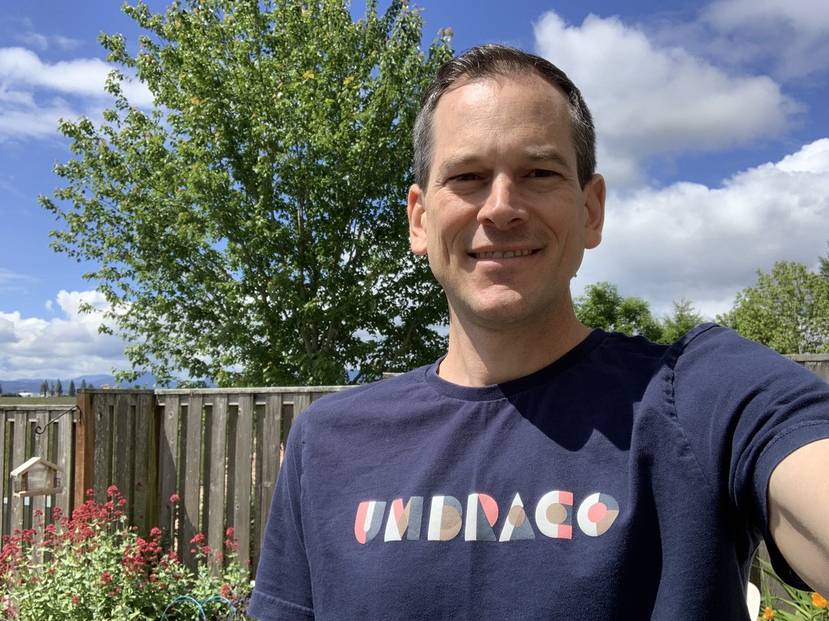 protherj's tweet image. The ☀️ made an appearance for #umbracoTees here! Virtual hugs/cheers to all the people I won’t see at #umbraco CodeGarden this year