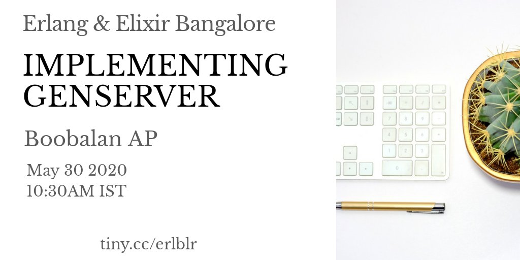 adarshkkumar's tweet photo. Confirmed talk for our next online meet-up
#myelixirstatus #erlang https://t.co/bcXpIvI80T