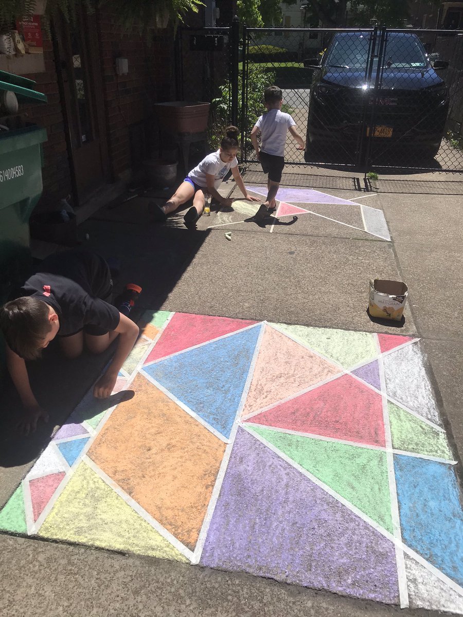 wasmythe's tweet image. Engaging in math and art. We noticed shape, size, angles, lines, colour and balance. #dsbnmathartchallenge