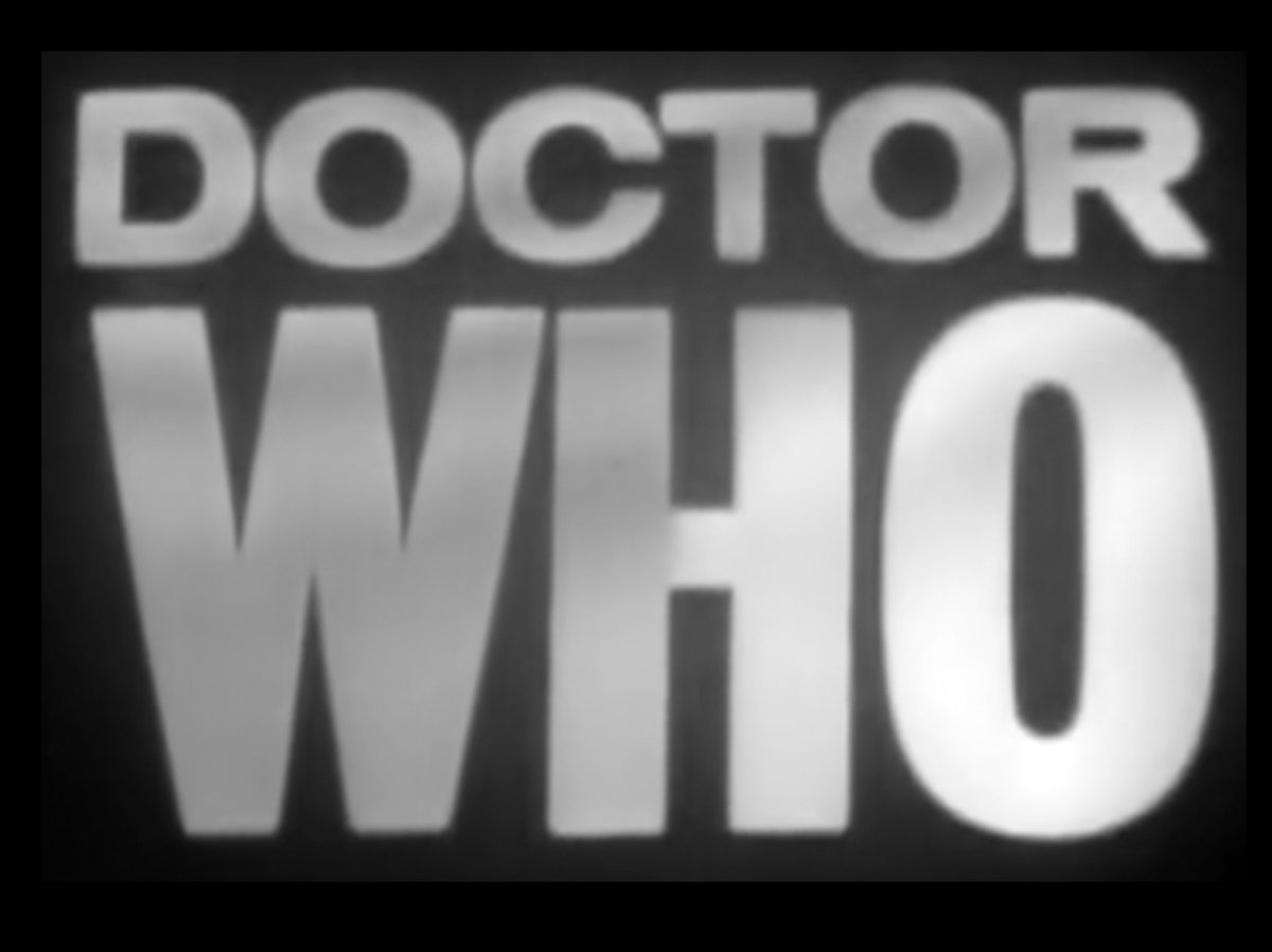 A short thread of musings on the fonts used in the 1963  #DoctorWho logo. It’s difficult to be 100% certain because of the distortion introduced by a) videoing a printed caption card, b) mixing that into another video feed to add howlround, then c) telerecording that onto film1/6