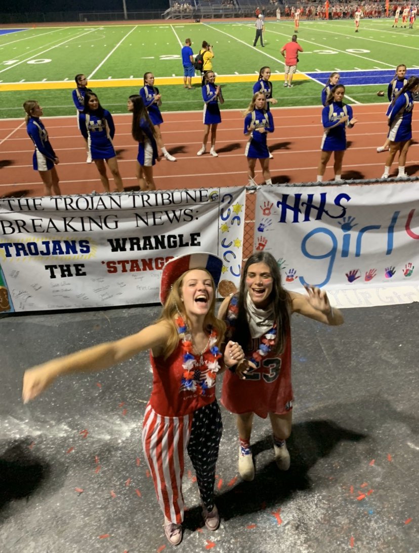HHS_FanSection's tweet photo. We wish this year would’ve had a different ending but we are SO thankful for all the great memories! We’ve had so much fun and are now officially signing off💙💛 we would like to pass the account to @morganjuarez22 and @joneseyhannah30 !! GO TROJANS!

love,
Hallie and Emma https://t.co/lwBdLJCt73