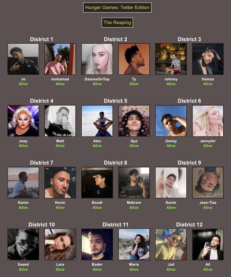 ITS HERE ITS BEAUTIFUL WELCOME TO THE HUNGER GAMES TWITTER EDITION