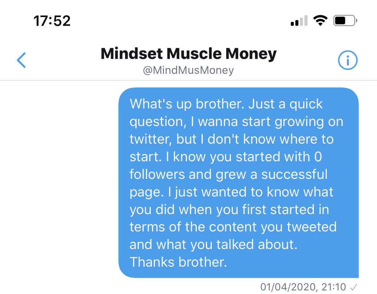 1000 TRIBE MEMBERS!!! That is literally incredible!I appreciate every single person who believed in my content enough to follow.2 months ago...This was the DM I sent to  @MindMusMoney Lemme tell you what I’ve learned on the journey.[THREAD]