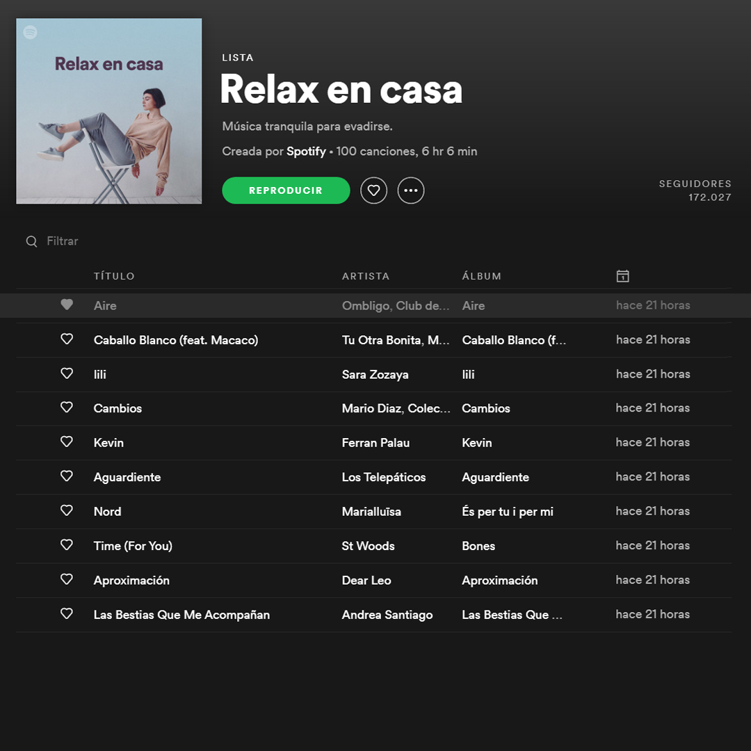 'Aire' el nuevo lanzamiento de #Ombligo junto con <a href="/Clubdelrio/">Club del río</a>  ha entrado en las playlist de <a href="/SpotifySpain/">Spotify Spain</a> "Novedades Viernes España" y "Relax en Casa"👏🥰
🎧Sigue las playlist:
• "Novedades Viernes España": spoti.fi/3e2PEKe
• "Relax en casa": spoti.fi/2yqvWZL