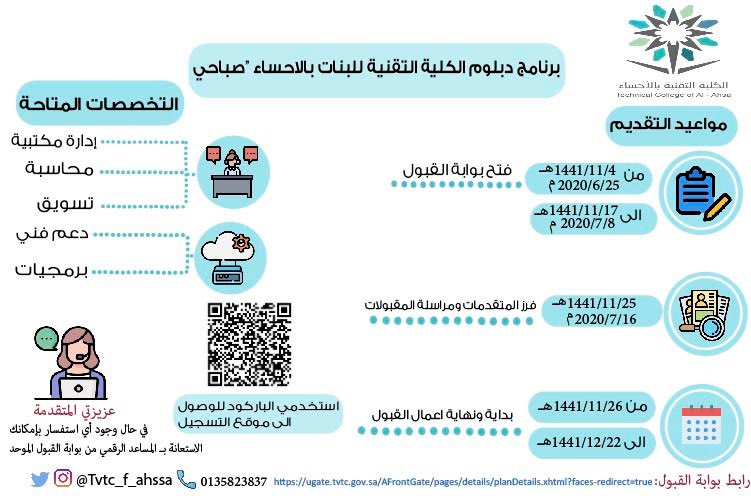 الكلية التقنية بالاحساء التسجيل