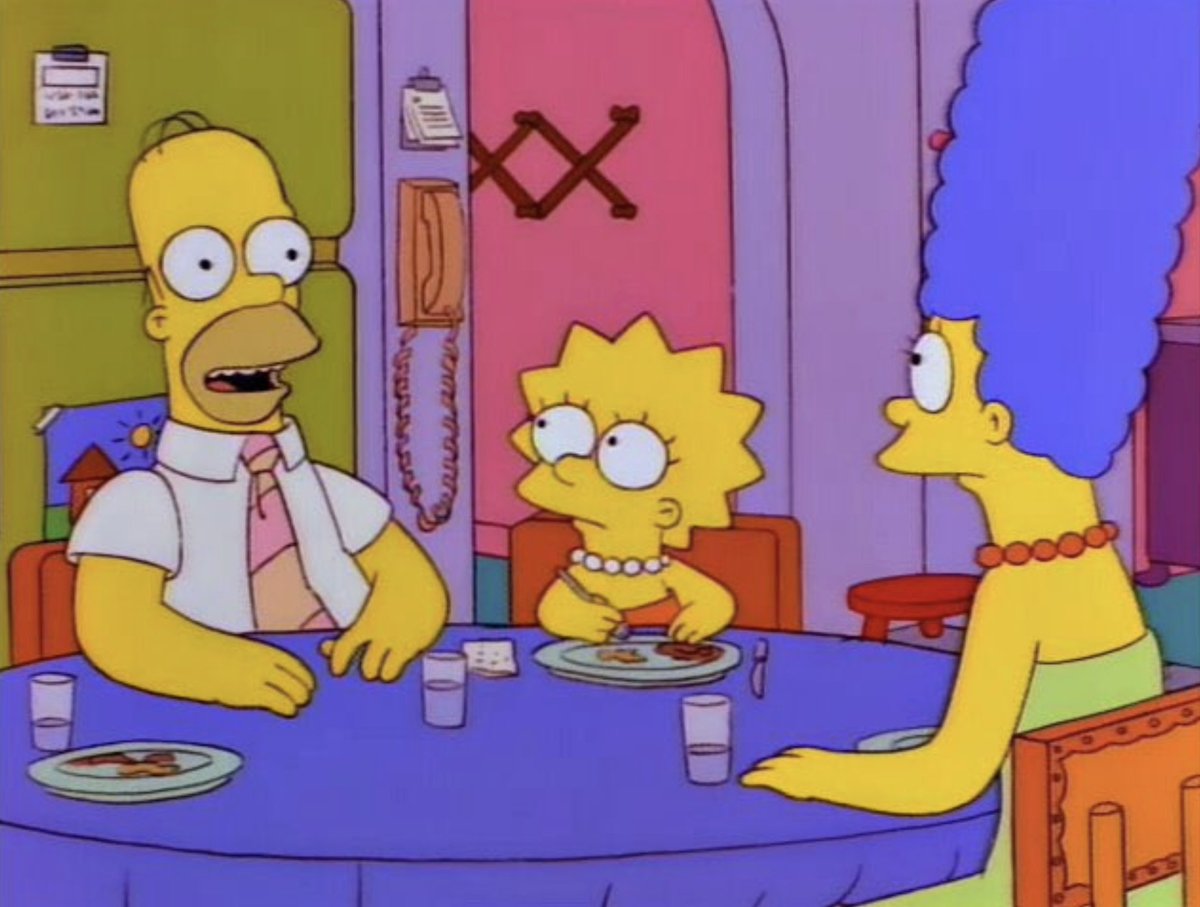 'Homer, are you wearing a tie to impress Laddie?'
'D'you think he noticed?'